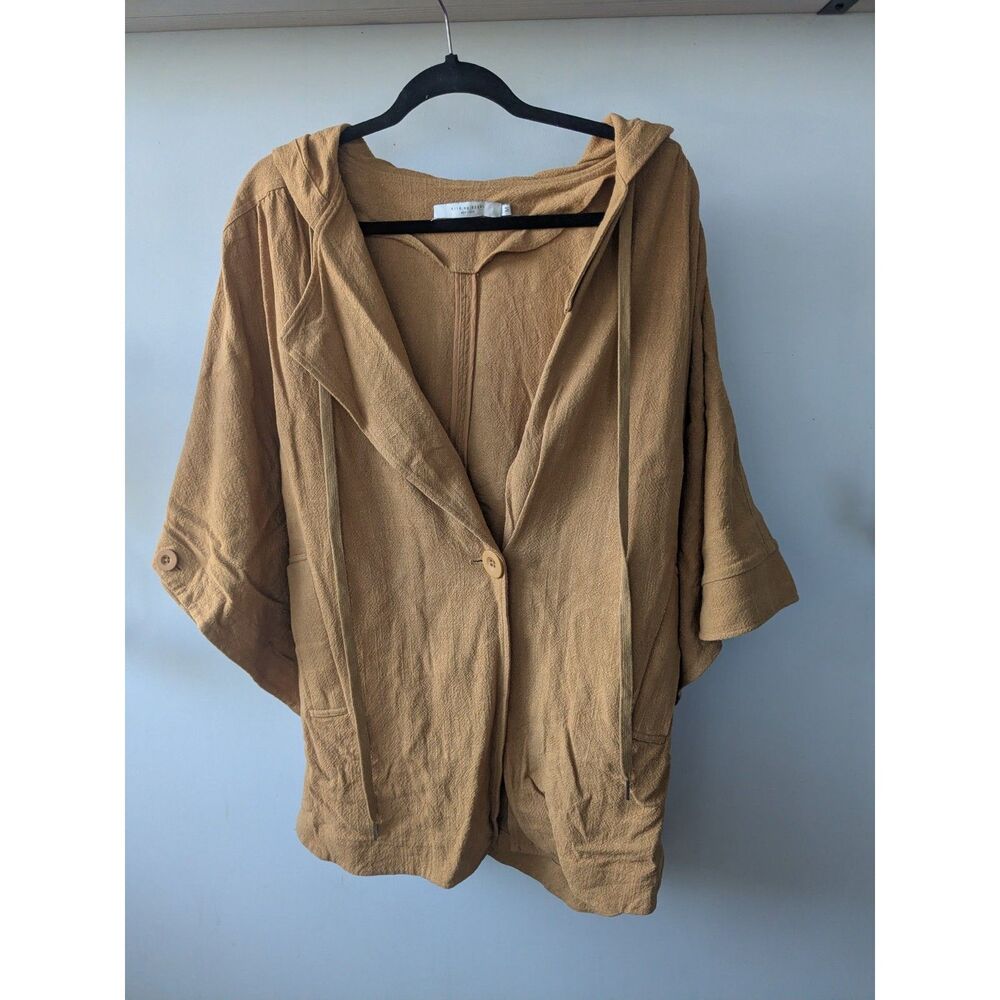 7115 by Szeki Linen Blend Hooded Poncho - M